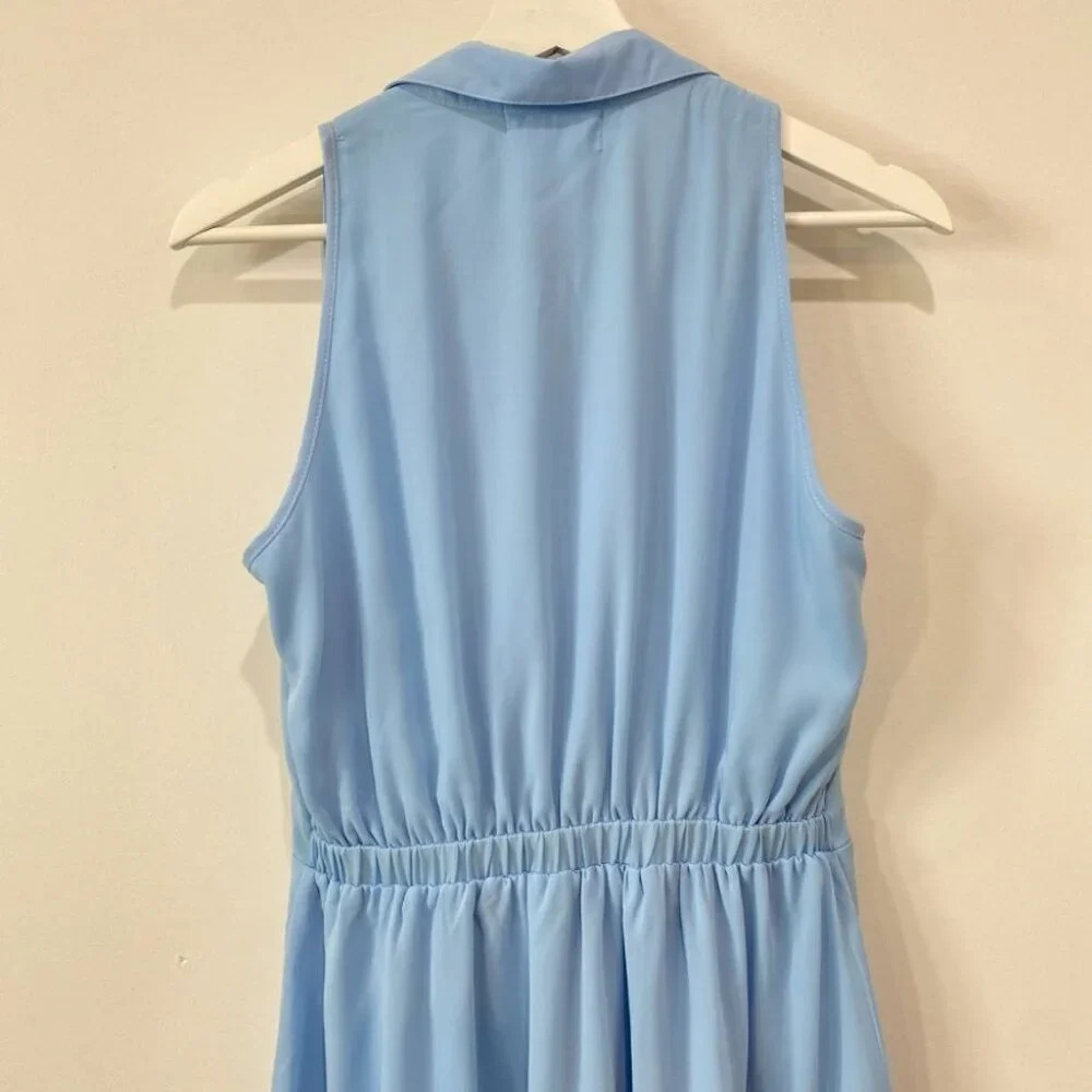 Love By Bayo Women's Med Blue Lace Fitted Flare Dress in Baby Blue NWT Lined - Picture 4 of 16